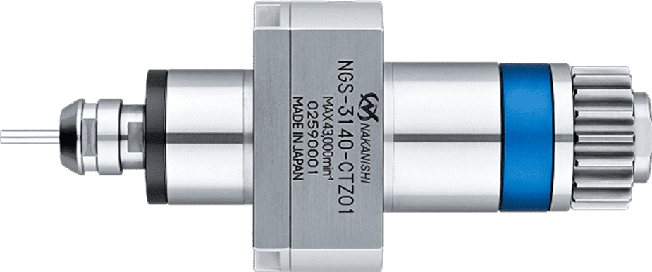 CNC自動旋盤の標準回転工具に代わり、高速化可能で取り付けし易いギアスピンドルモデル