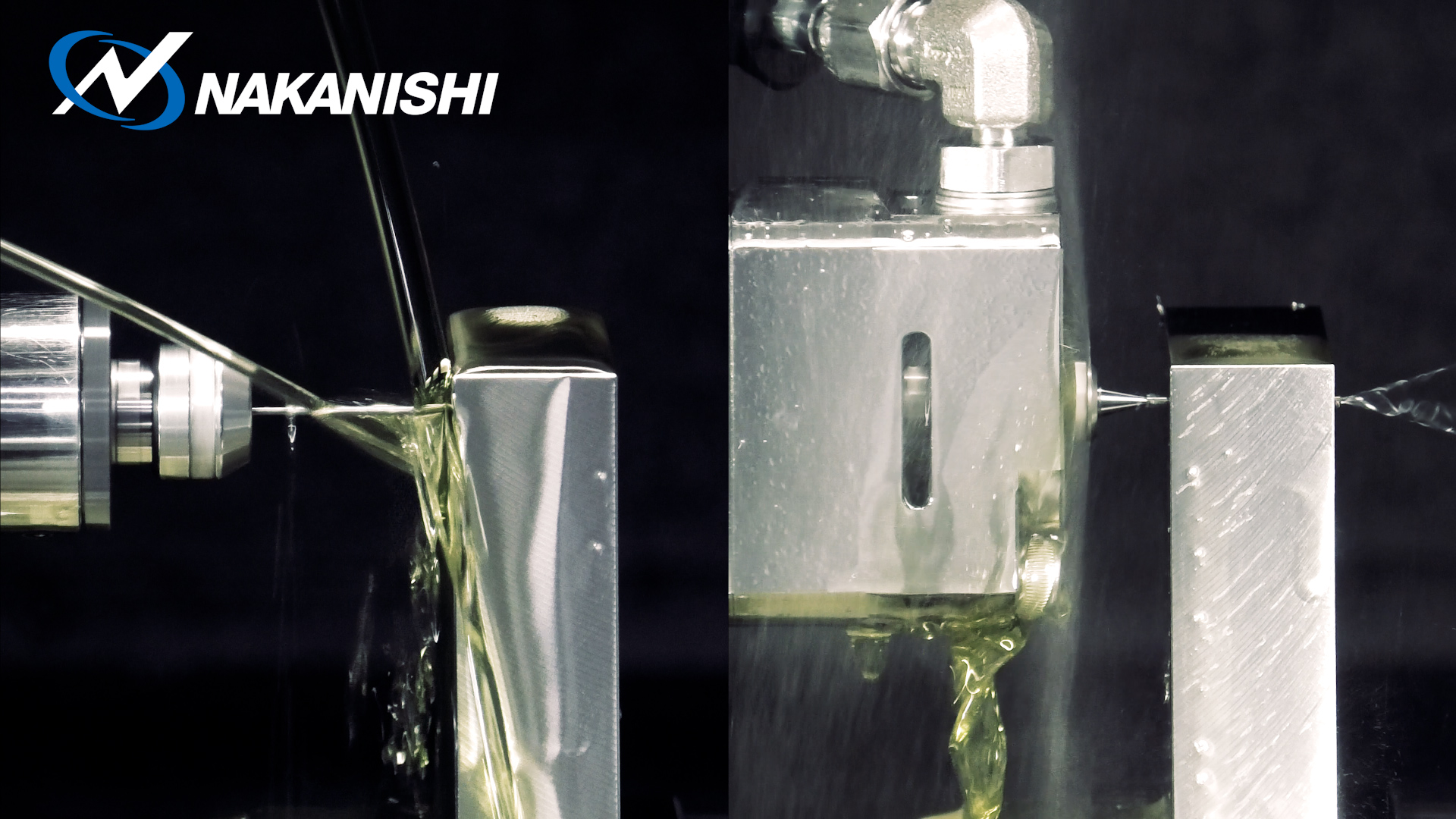 【SUS304 φ1×20mm貫通ドリル加工】20MPa高圧クーラント対応スピンドル