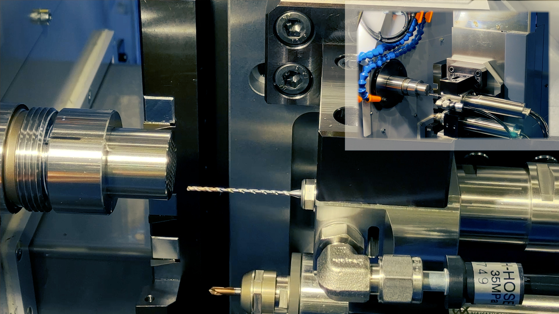 【SUS304 φ1.5×30mm貫通穴加工】くし刃旋盤×クーラントスルースピンドル